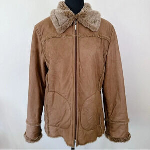 Utex Design Faux Suede Shearing Penny Lane  Coat